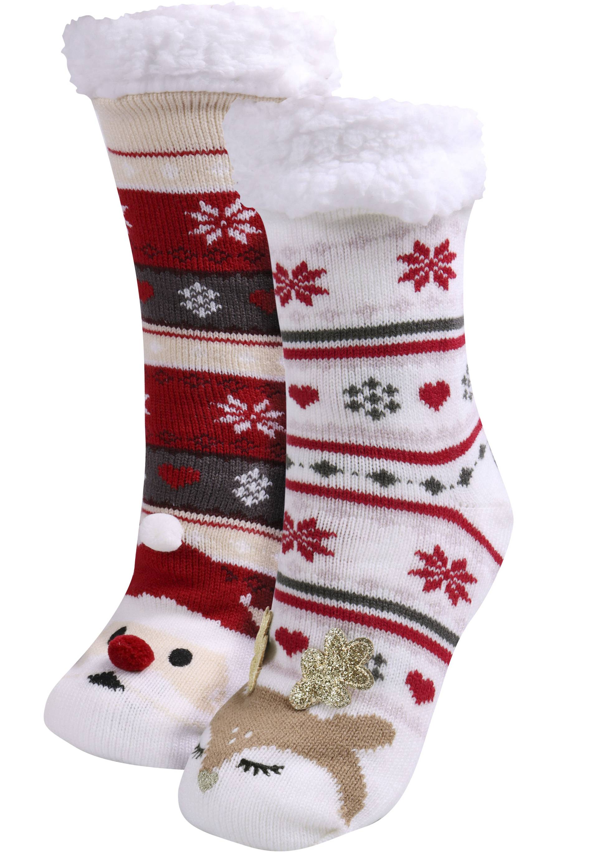 Capelli New York Kuschelsocken, mit 3D Applikation Bommel und Glitzer Capelli New York Kuschelsocken, mit 3D Applikation Bommel und Glitzer von Capelli New York