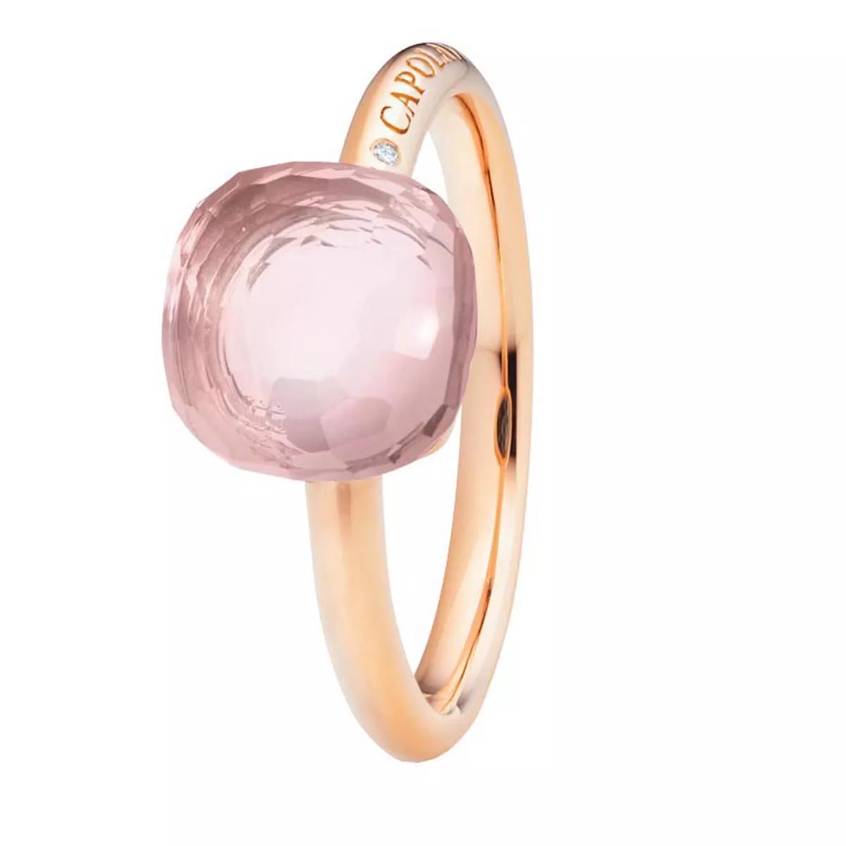 Capolavoro Armbanduhr - Ring Happy Holi Rose Quartz Cabochon - Gr. 50 - in Quarz - für Damen