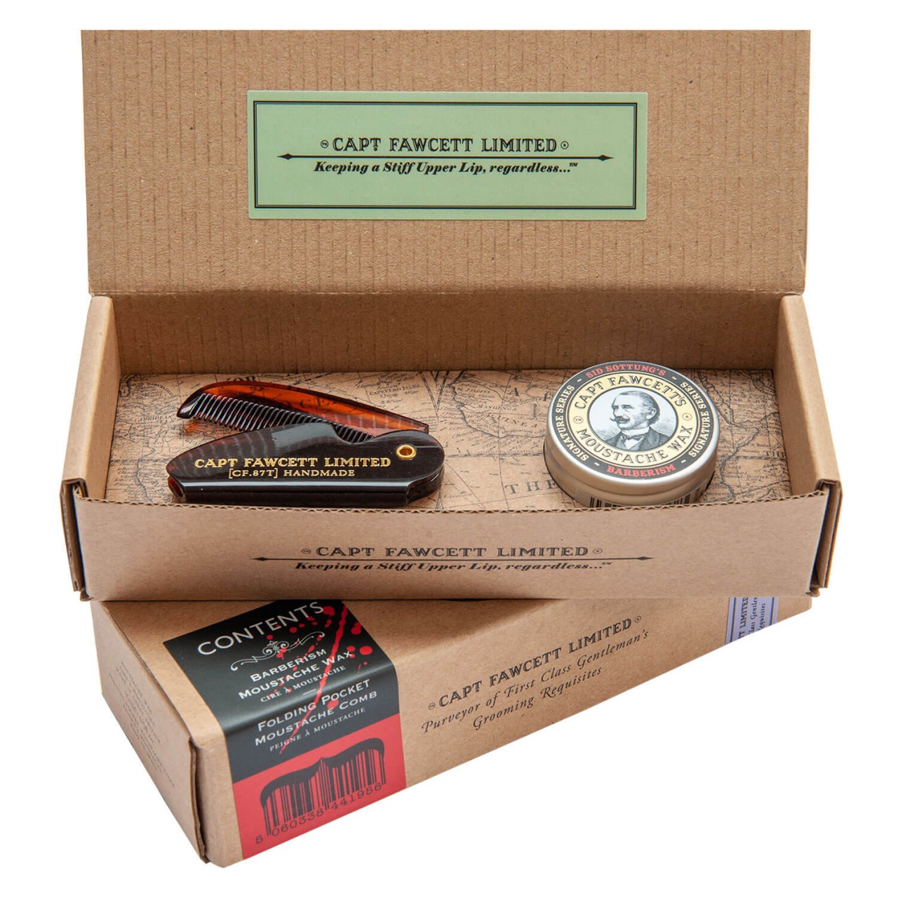 Capt. Fawcett Care - Barberism Moustache Wax & Moustache Comb Set von Captain Fawcett