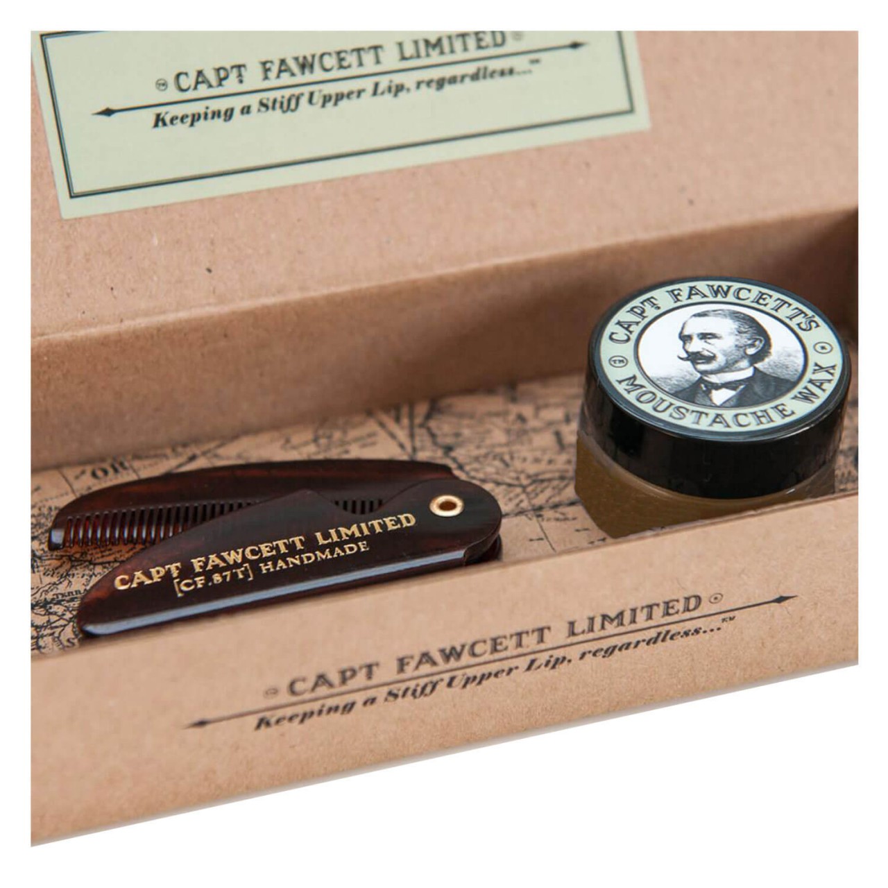 Capt. Fawcett Care - Ylang Ylang Moustache Wax & Folding Pocket Moustache Comb Kit von Captain Fawcett