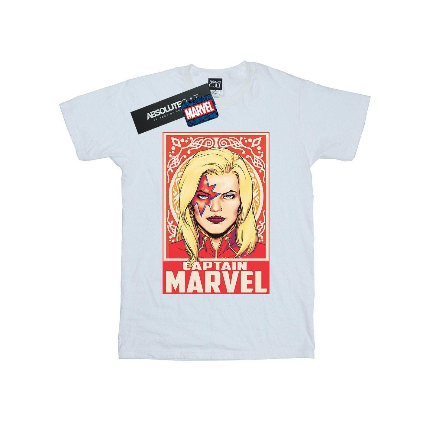 Ornament Tshirt Damen Weiss L von Captain Marvel