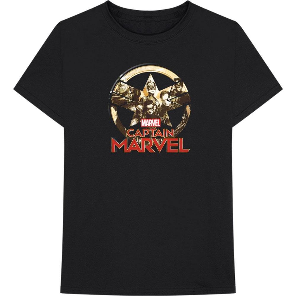 Tshirt Logo Herren Schwarz S von Captain Marvel