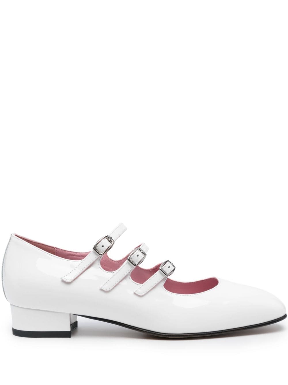 Carel Paris Ariana 35mm buckled leather pumps - White von Carel Paris