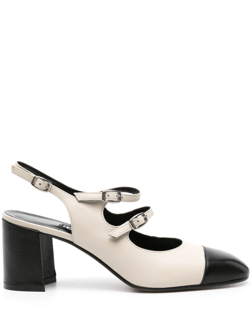 Carel Paris contrasting-toecap leather Mary Janes - Neutrals von Carel Paris