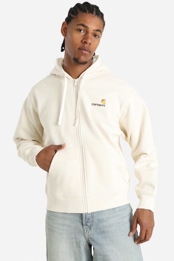 Carhartt WIP American Script Oversize Kapuzensweatjacke | Natural | Herren  | S von Carhartt WIP