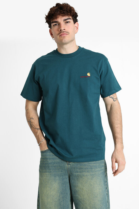 Carhartt WIP American Script T-Shirt | Malachite | Herren  | M von Carhartt WIP