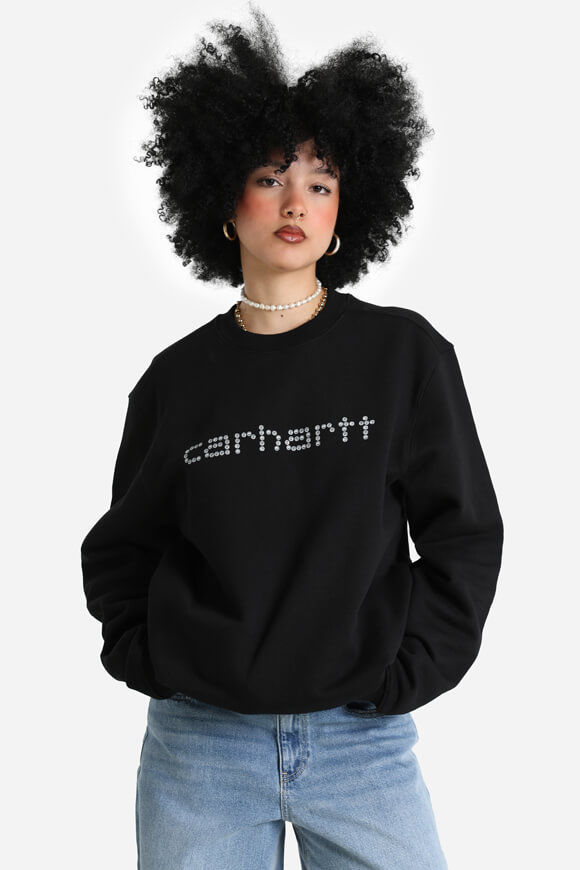 Carhartt WIP Rivet Script Sweatshirt | Black | Damen  | M von Carhartt WIP
