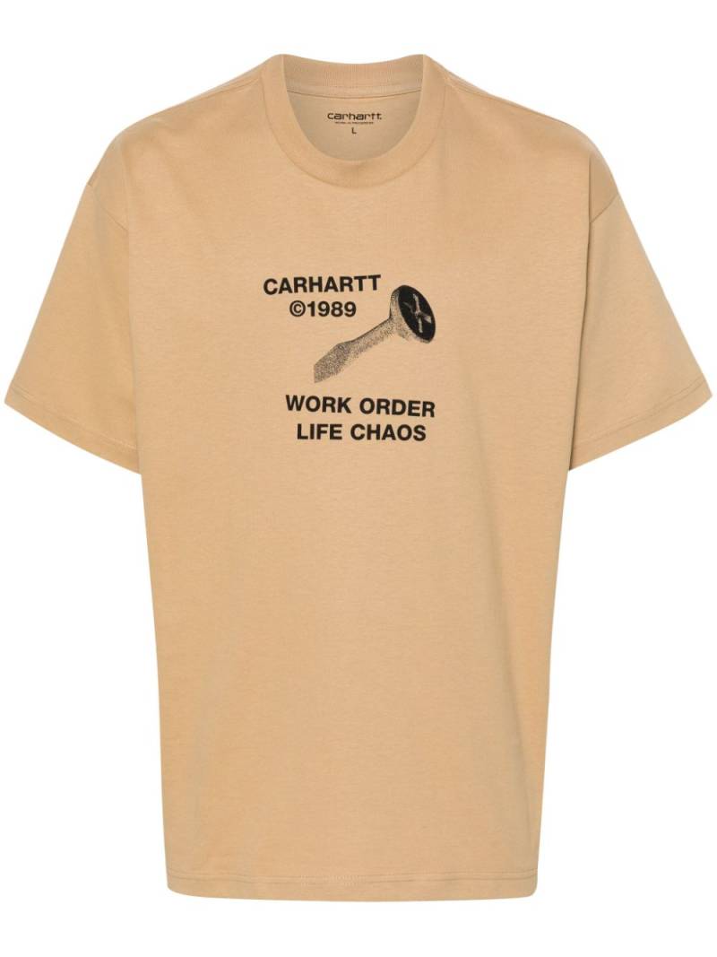 Carhartt WIP Strange Screw slogan-print organic cotton T-shirt - Brown von Carhartt WIP
