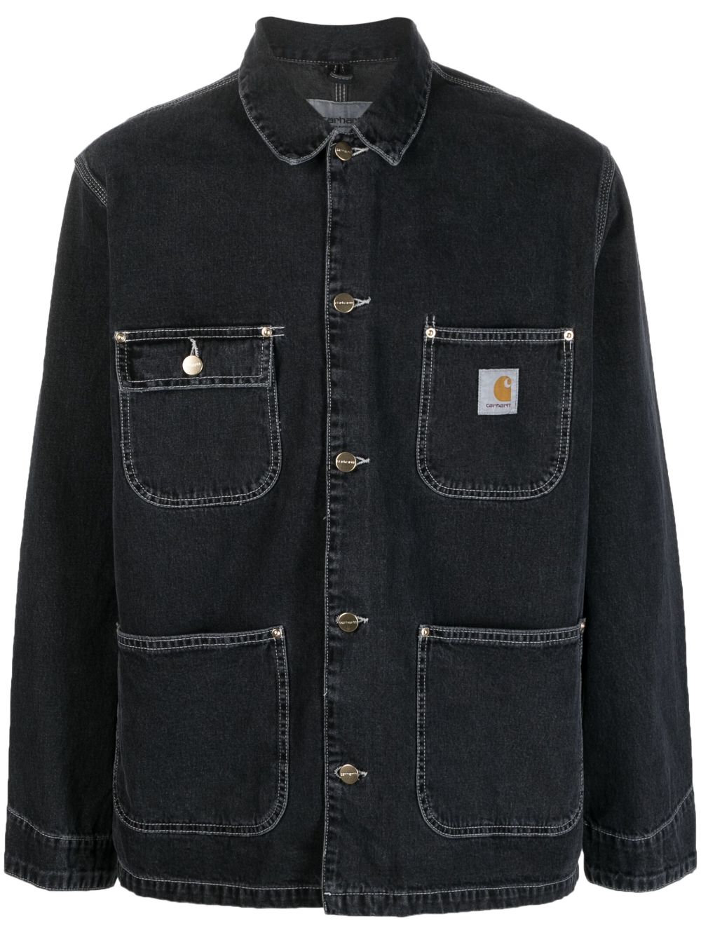 Carhartt WIP chest logo-patch denim jacket - Black von Carhartt WIP