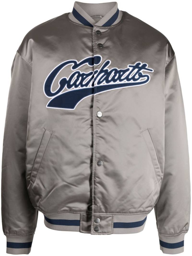 Carhartt WIP logo-patch bomber jacket - Grey von Carhartt WIP