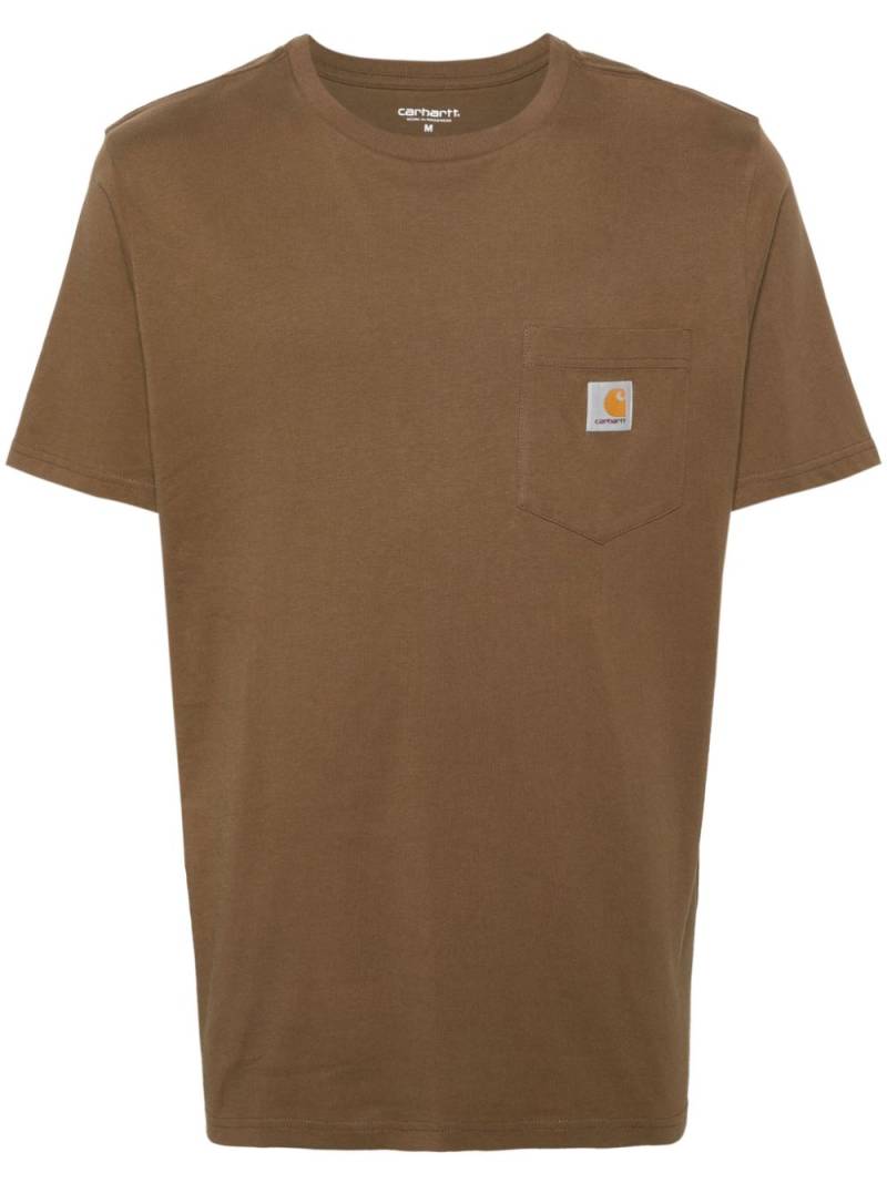 Carhartt WIP logo-patch cotton T-shirt - Brown von Carhartt WIP