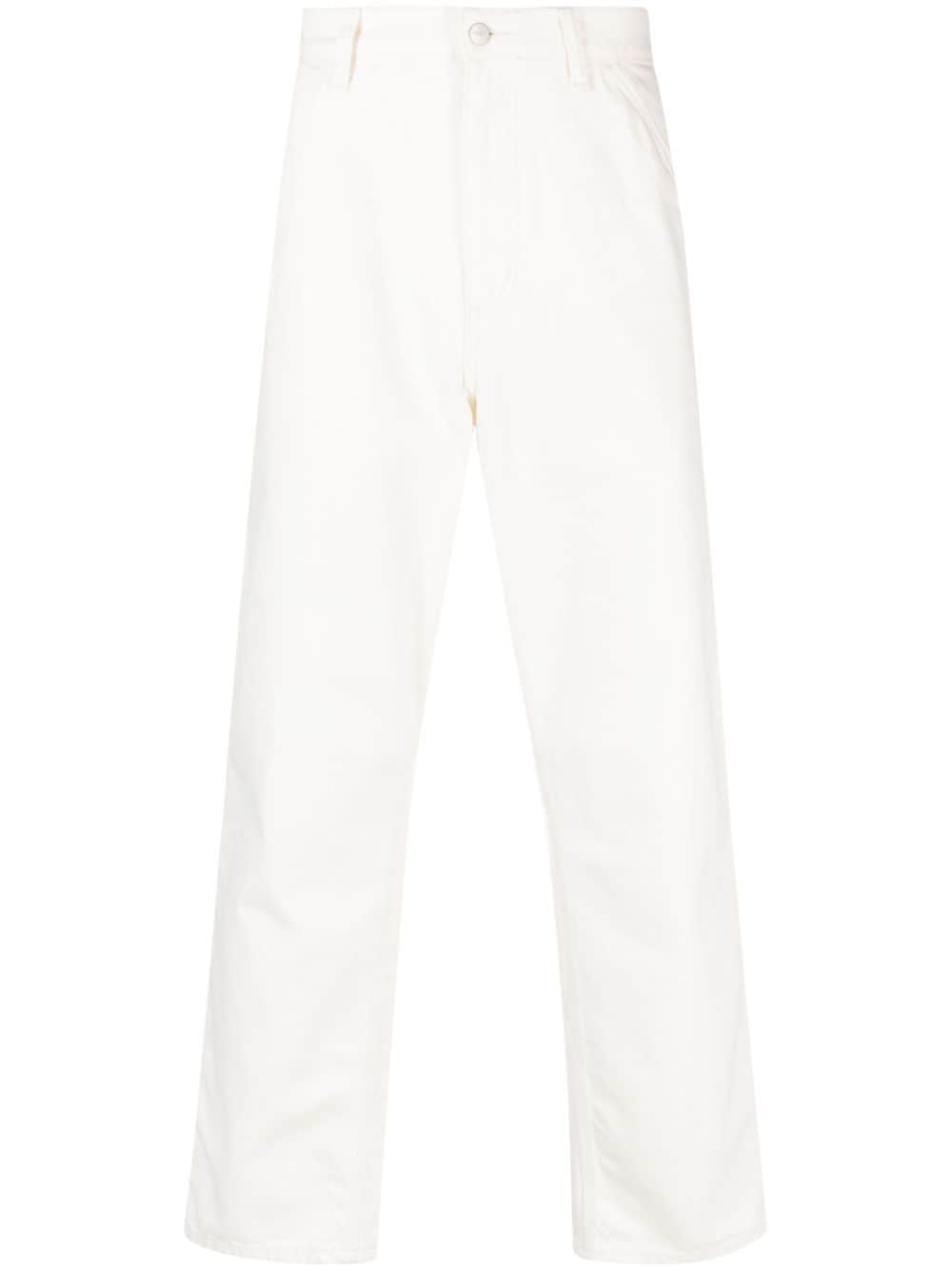 Carhartt WIP logo-patch cotton straight-leg trousers - Neutrals von Carhartt WIP