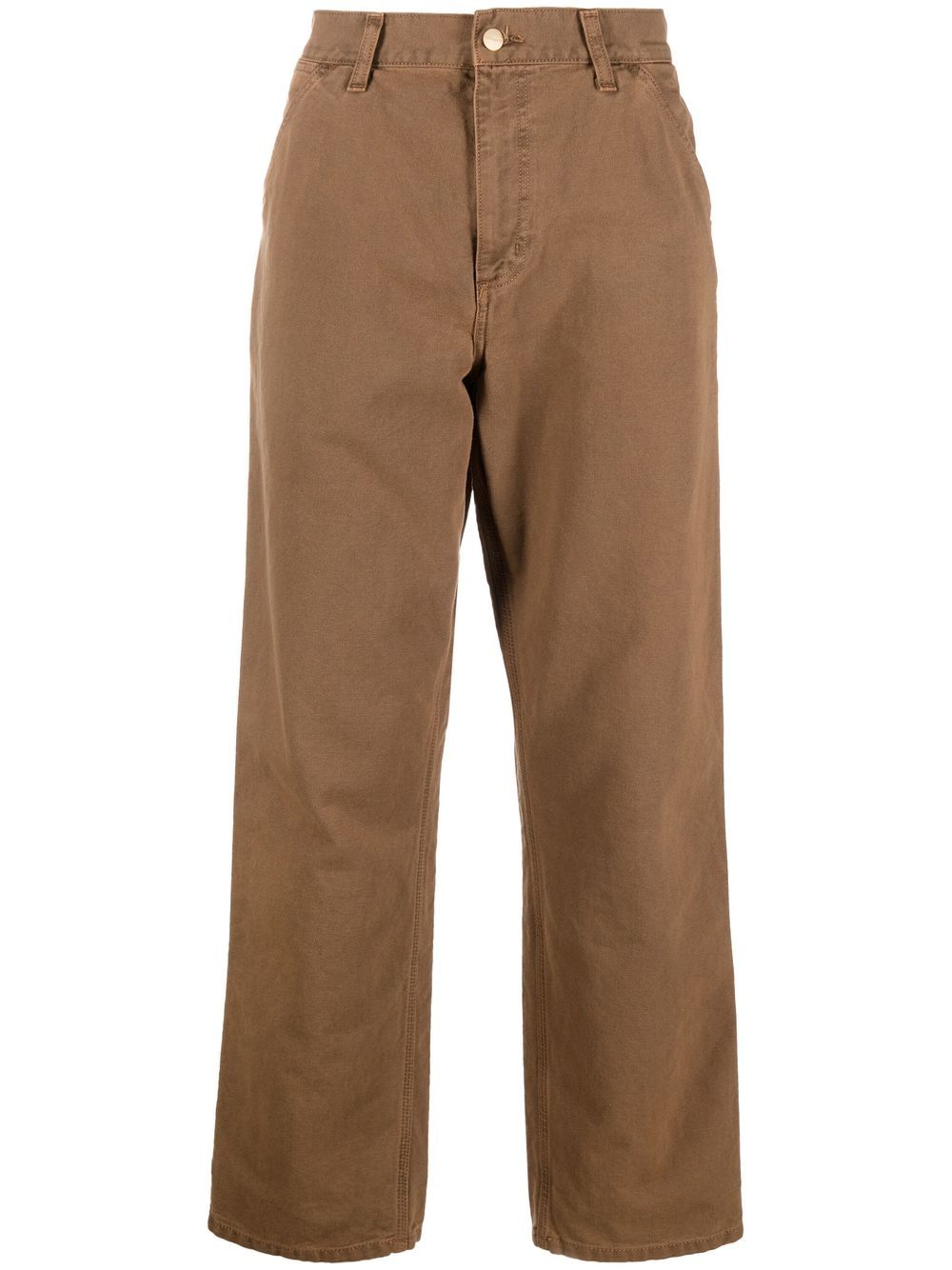 Carhartt WIP logo-patch straight-leg trousers - Brown von Carhartt WIP