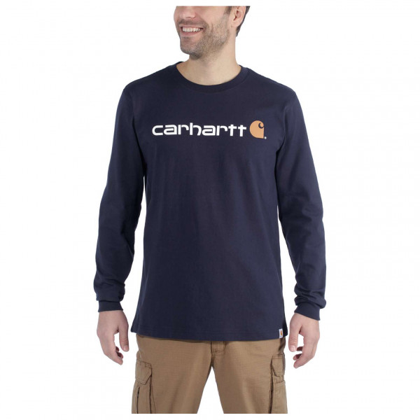Carhartt - Core Logo L/S - Longsleeve Gr L blau von Carhartt