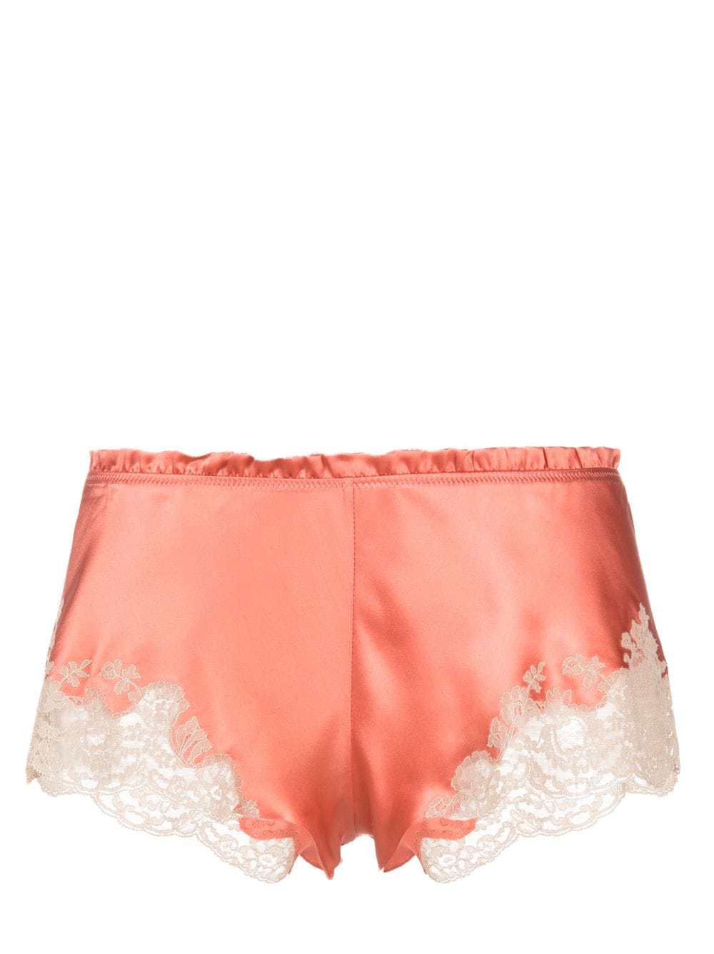 Carine Gilson Calais-Caudry lace-trim silk shorts - Pink von Carine Gilson