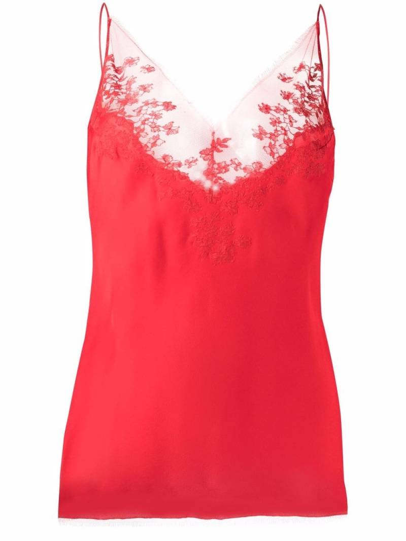 Carine Gilson floral-embroidery top - Red von Carine Gilson