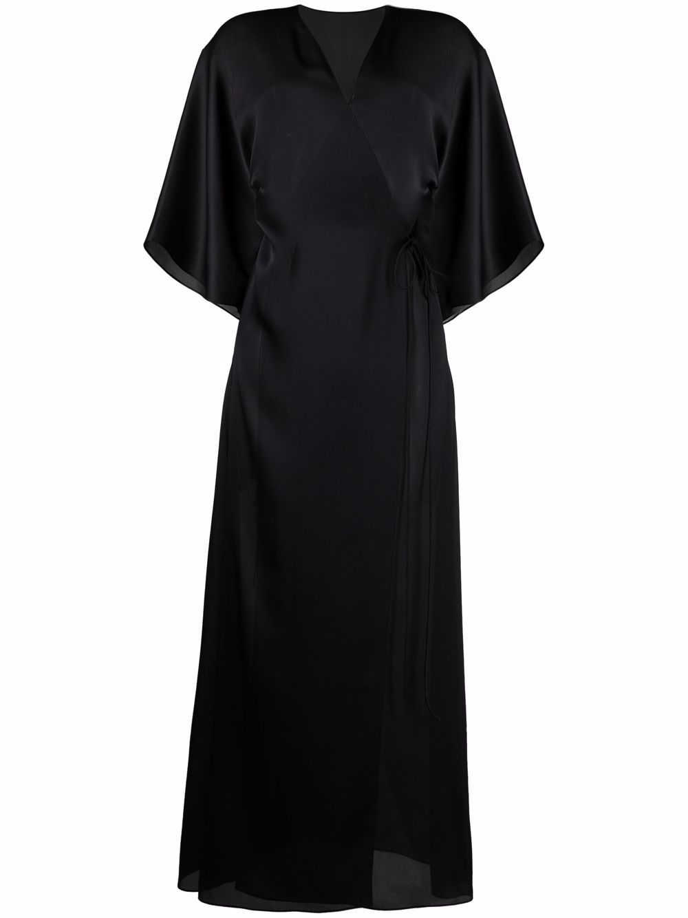Carine Gilson tie-waist silk dressing gown - Black von Carine Gilson