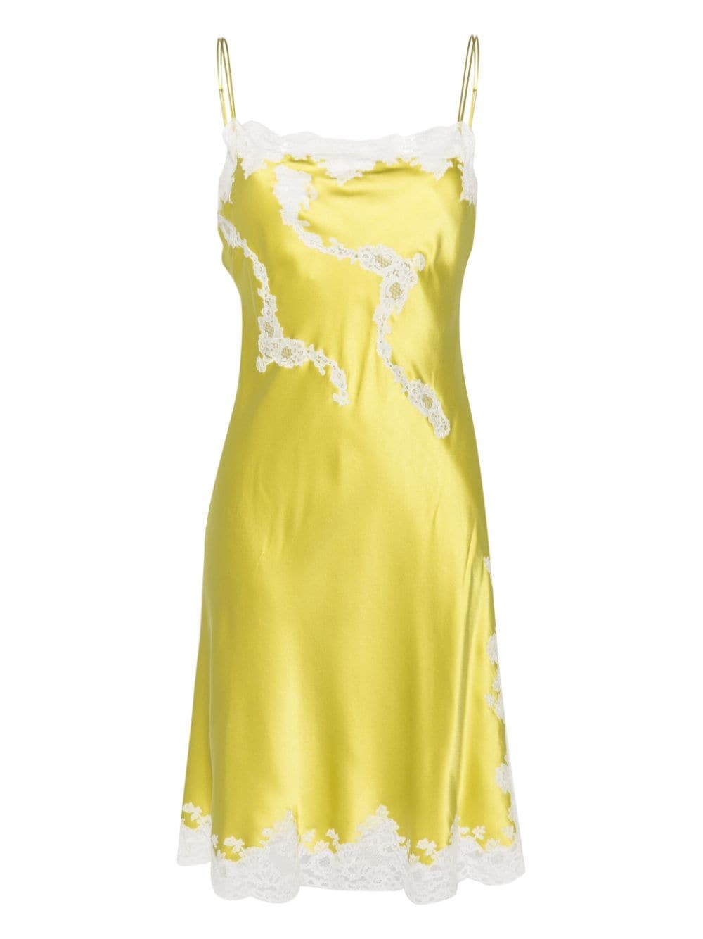 Carine Gilson lace-detail silk slip dress - Yellow von Carine Gilson