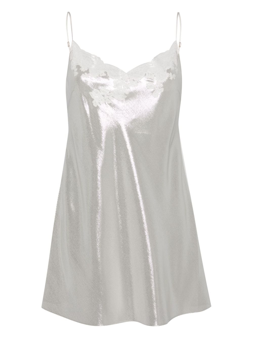 Carine Gilson lace-detailing lurex nightdress - Silver von Carine Gilson