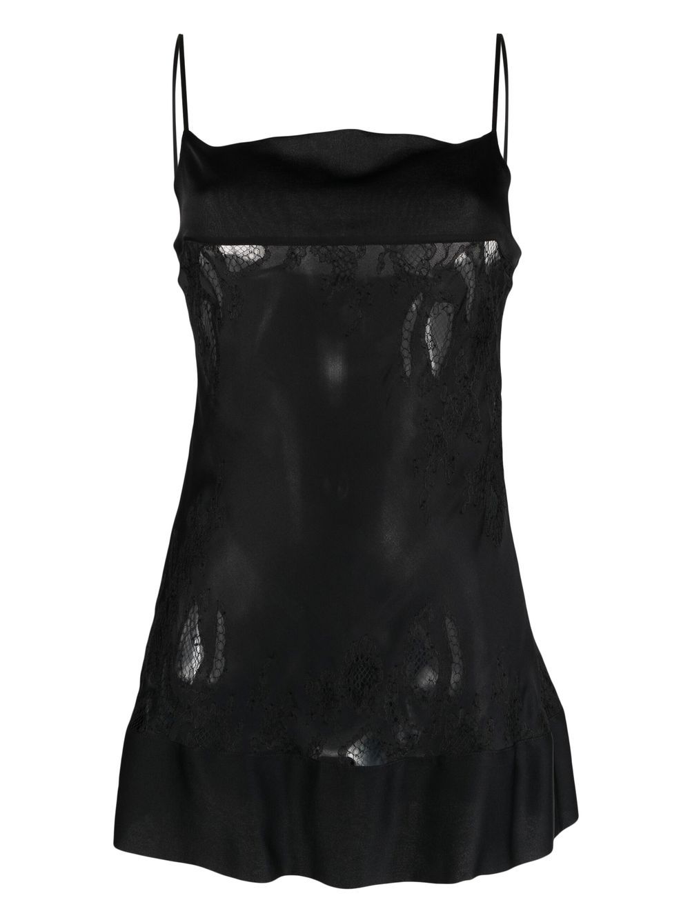 Carine Gilson lace-panelled babydoll slip dress - Black von Carine Gilson