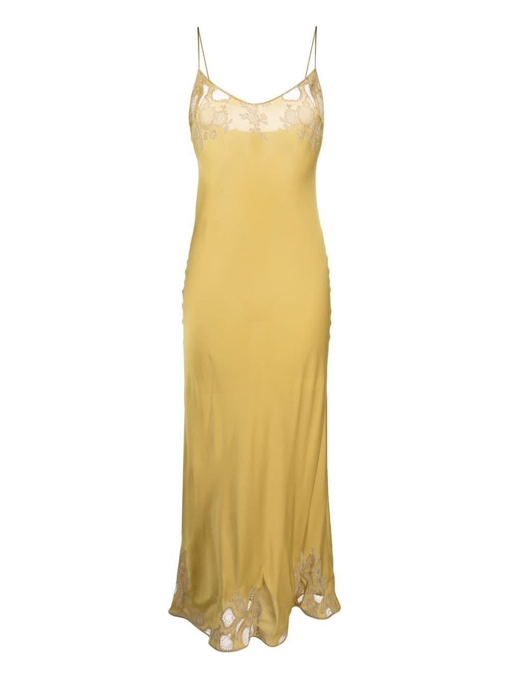 Carine Gilson lace-panelled maxi camisole dress - Yellow von Carine Gilson