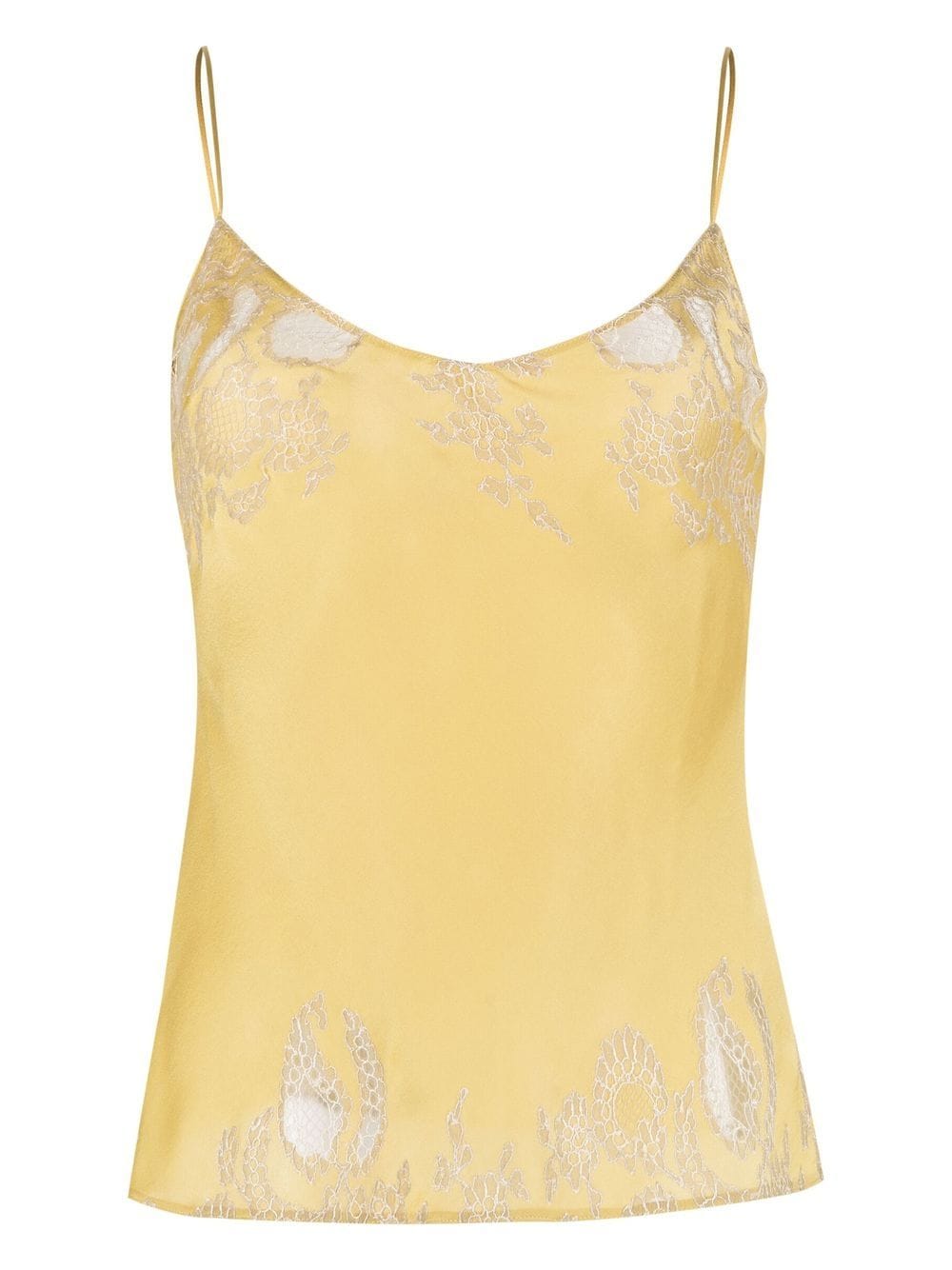 Carine Gilson lace-panelled silk camisole - Yellow von Carine Gilson