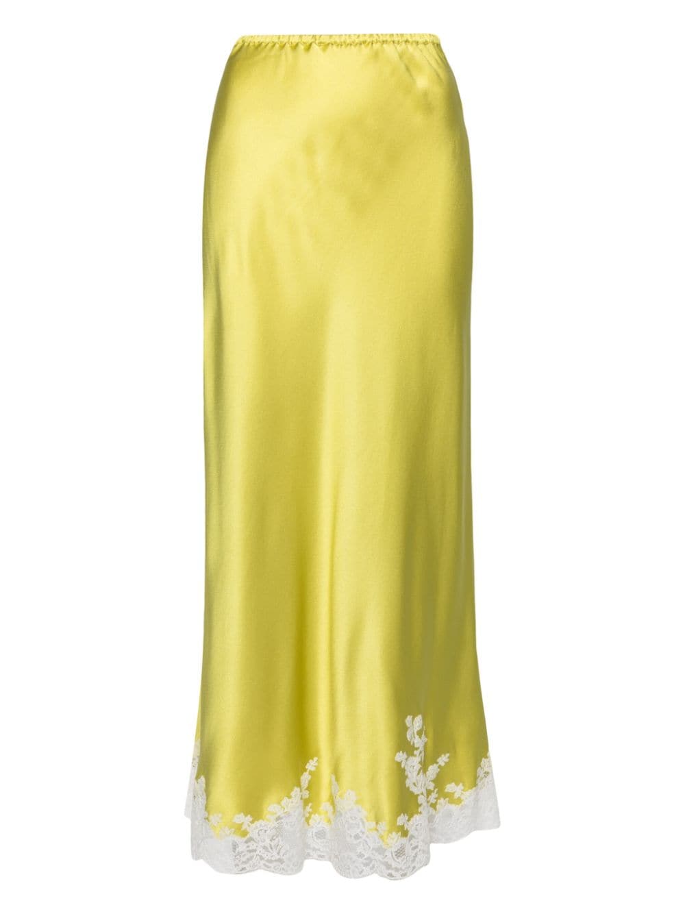 Carine Gilson lace-trim silk skirt - Yellow von Carine Gilson