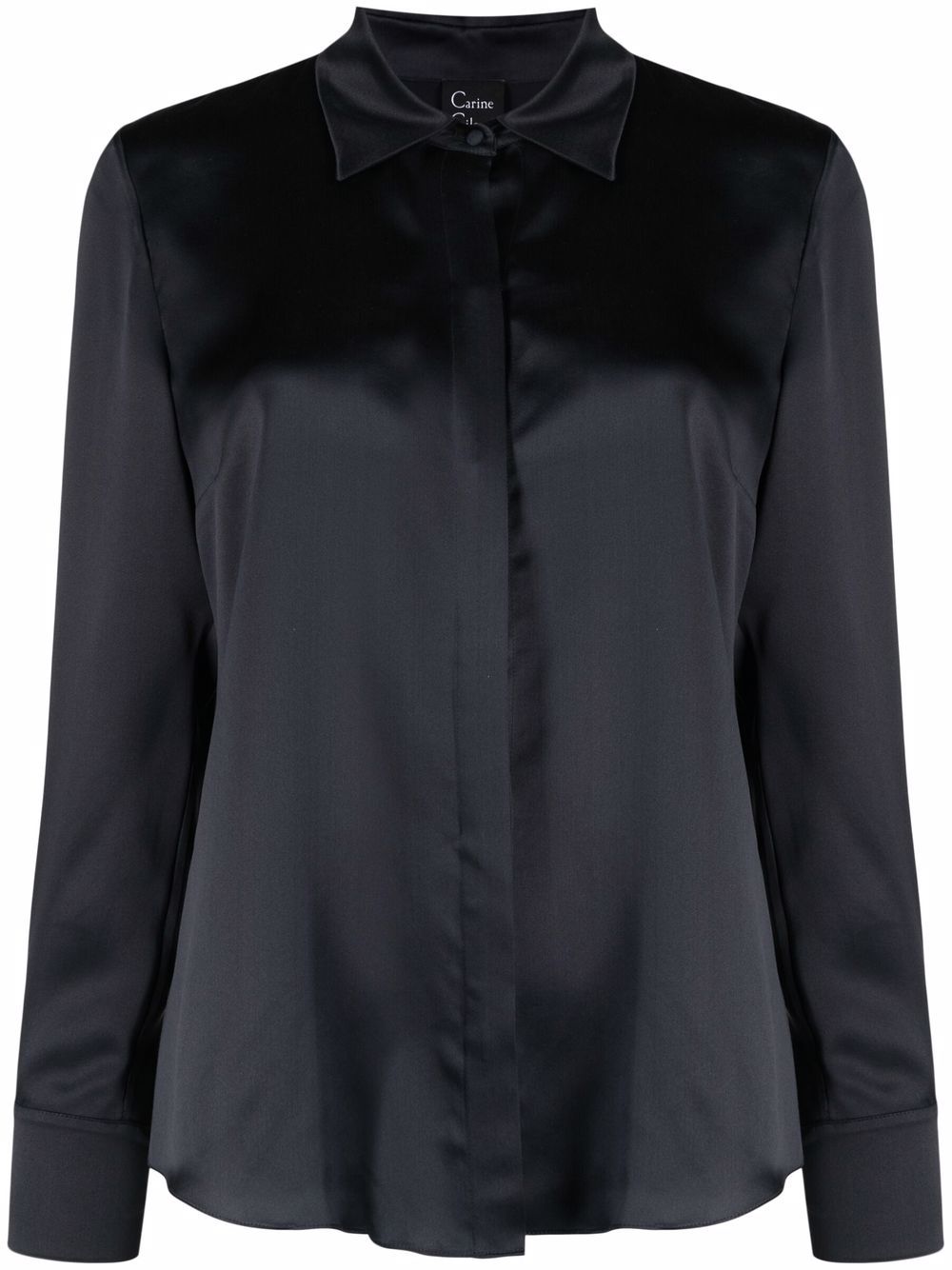 Carine Gilson long-sleeve silk-satin shirt - Grey von Carine Gilson