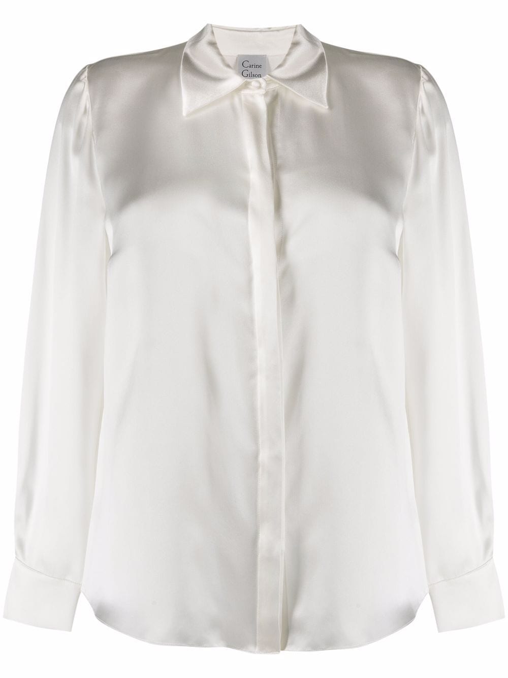 Carine Gilson long-sleeve silk-satin shirt - White von Carine Gilson