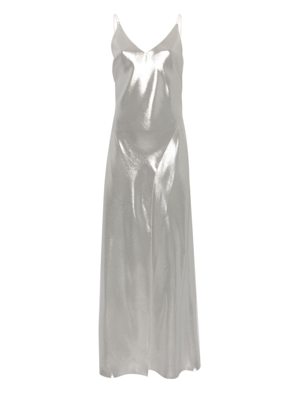 Carine Gilson lurex-detail silk slip dress - Silver von Carine Gilson