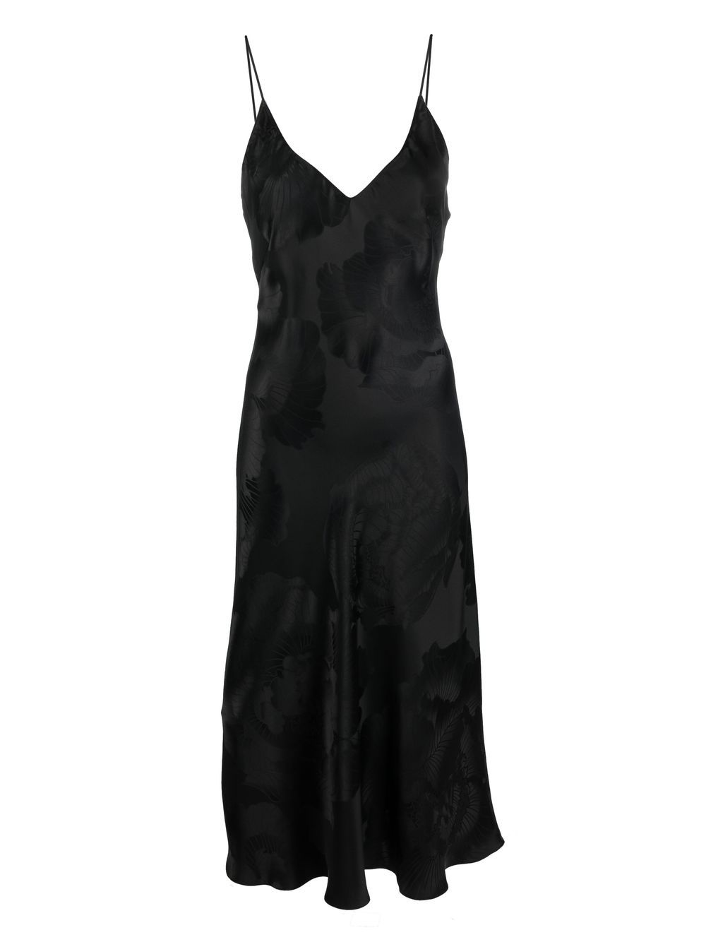 Carine Gilson silk jacquard-print midi slip dress - Black von Carine Gilson