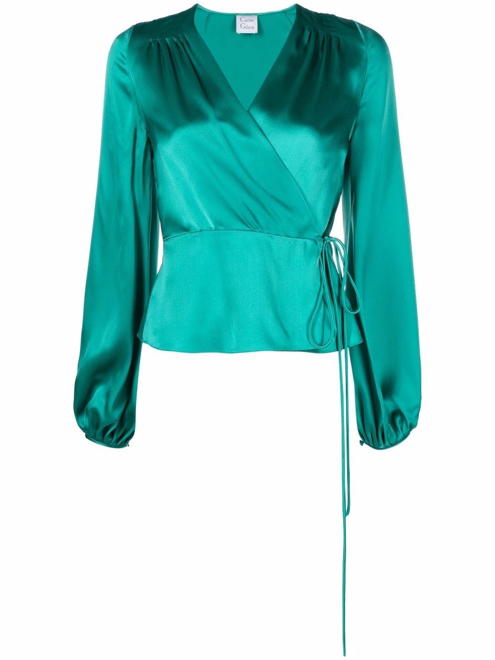 Carine Gilson tied-waist silk pyjama top - Green von Carine Gilson