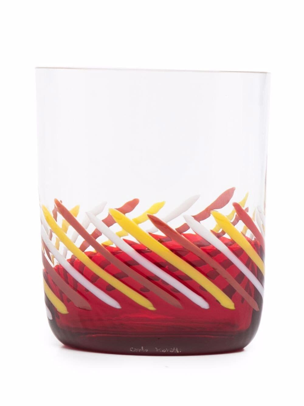 Carlo Moretti Bora striped glass - White von Carlo Moretti