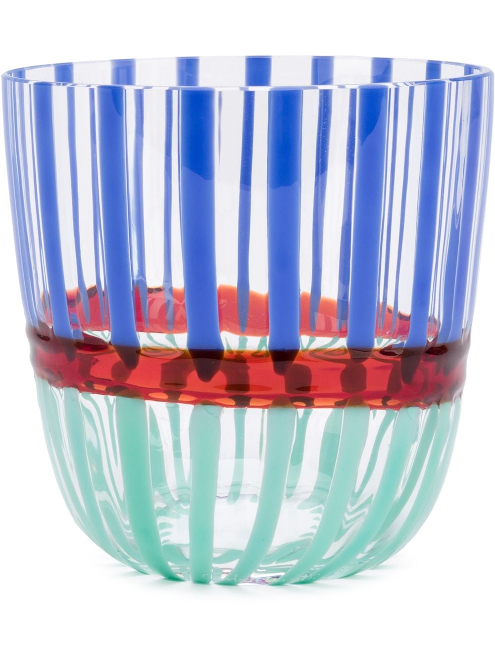 Carlo Moretti stripe patterned glass - Blue von Carlo Moretti