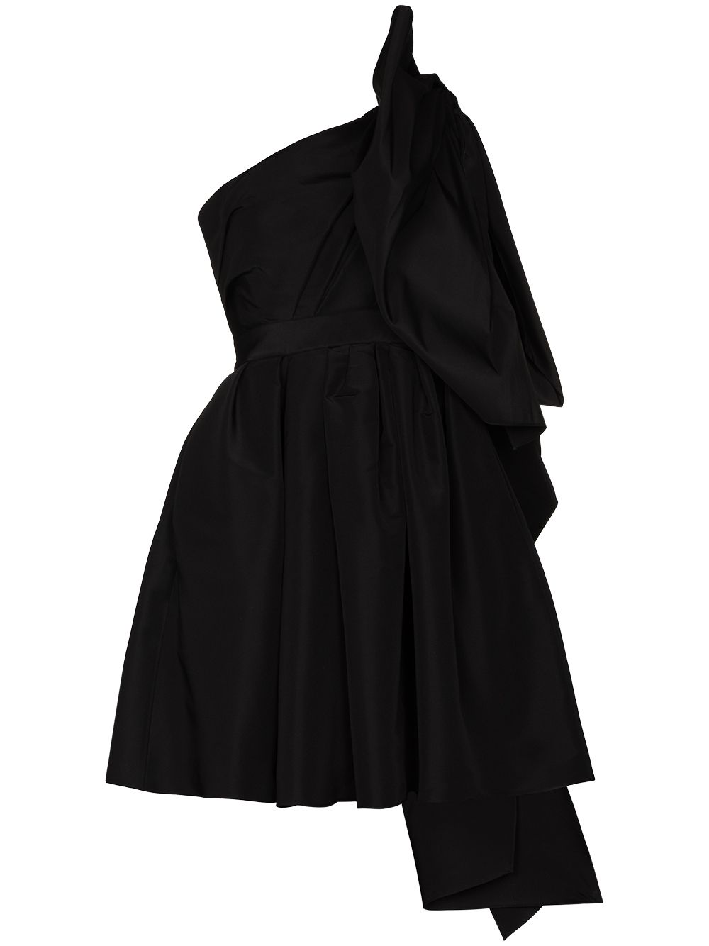 Carolina Herrera one shoulder bow detail mini dress - Black von Carolina Herrera