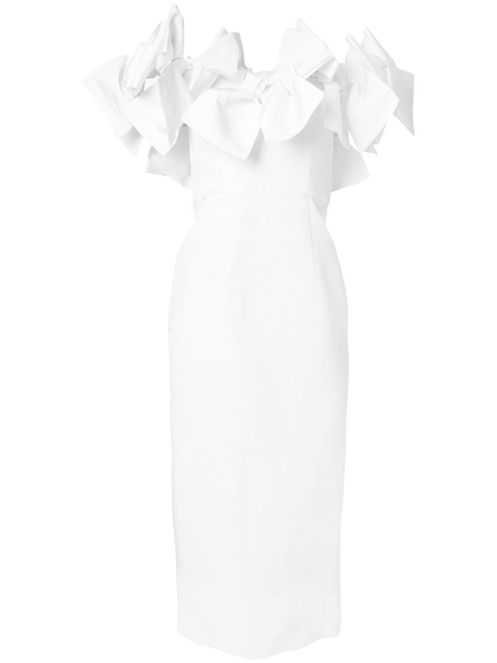 Carolina Herrera bow-detail strapless midi dress - White von Carolina Herrera