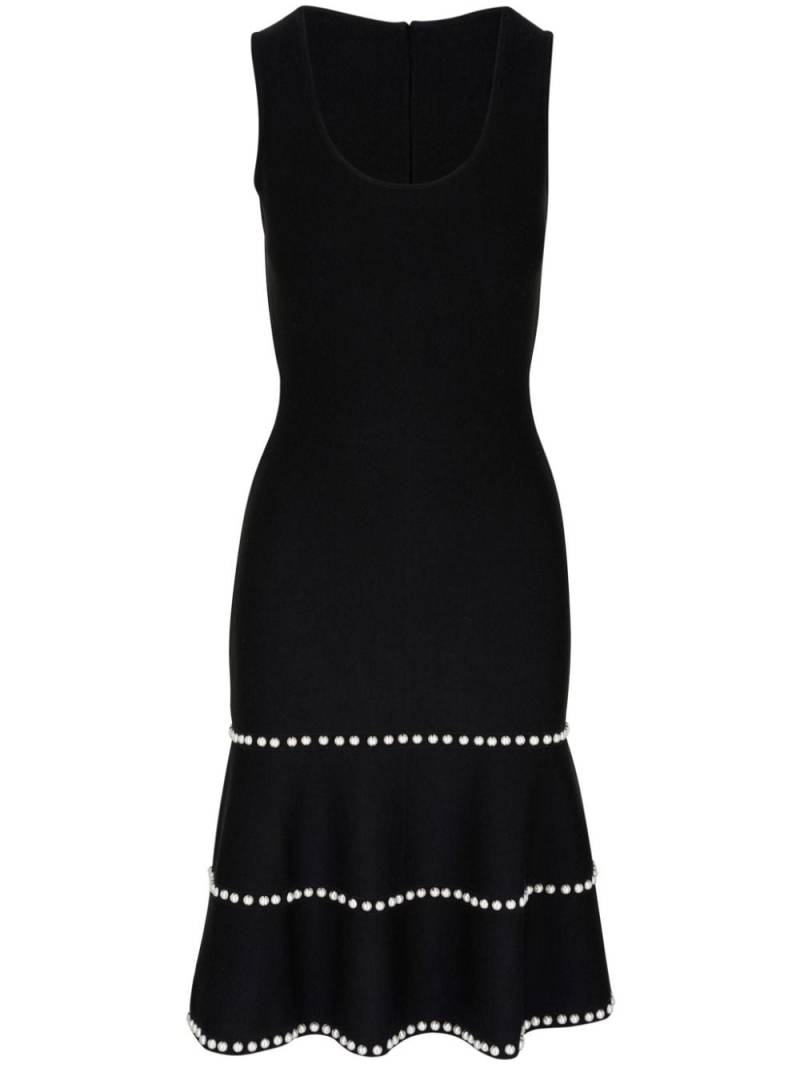 Carolina Herrera faux-pearl embellished midi dress - Black von Carolina Herrera