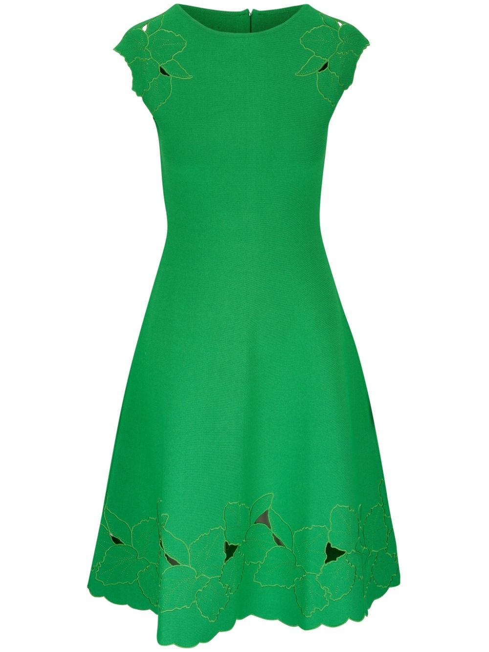 Carolina Herrera floral-embroidered midi dress - Green von Carolina Herrera