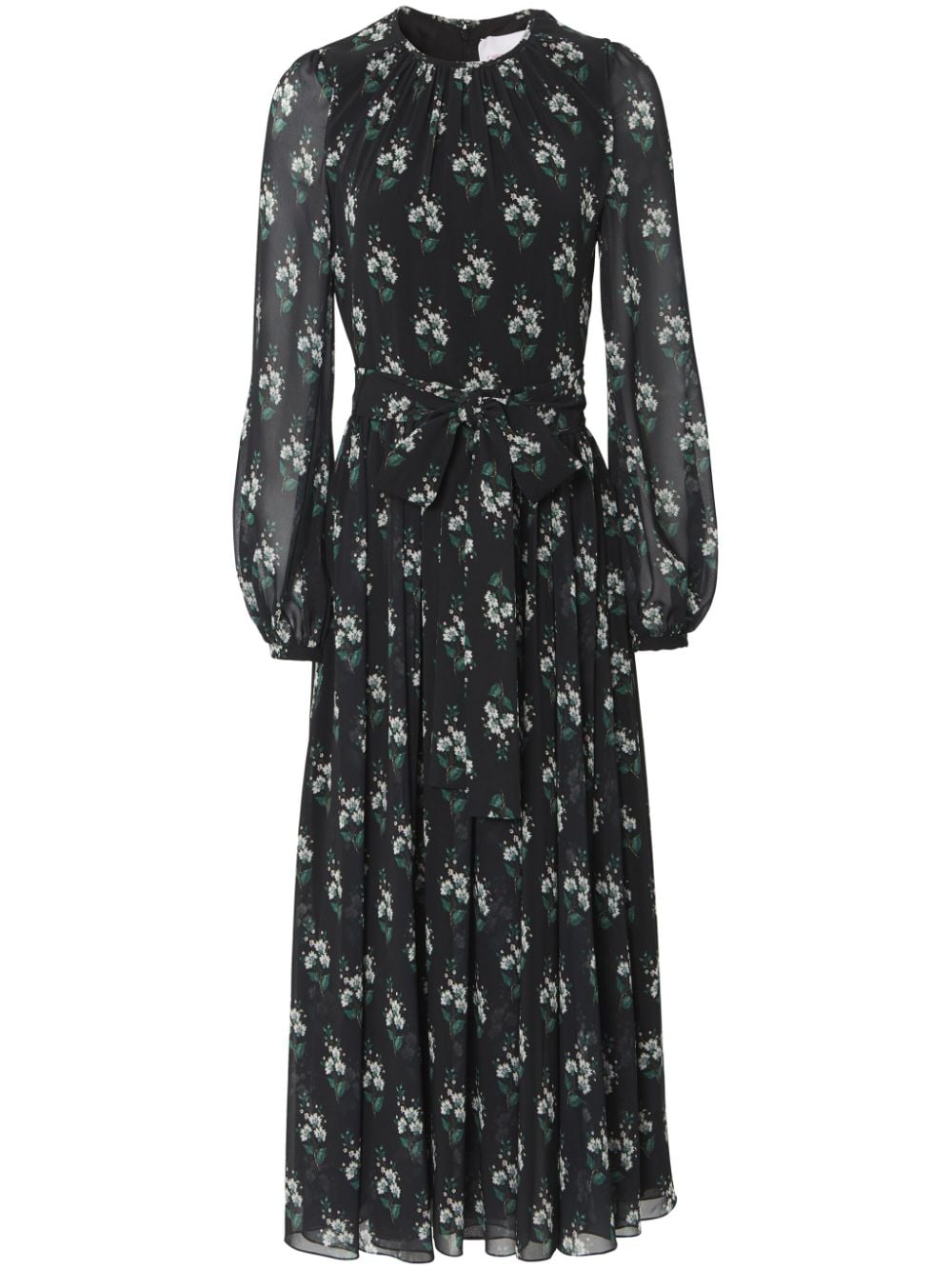 Carolina Herrera floral-print belted midi dress - Black von Carolina Herrera