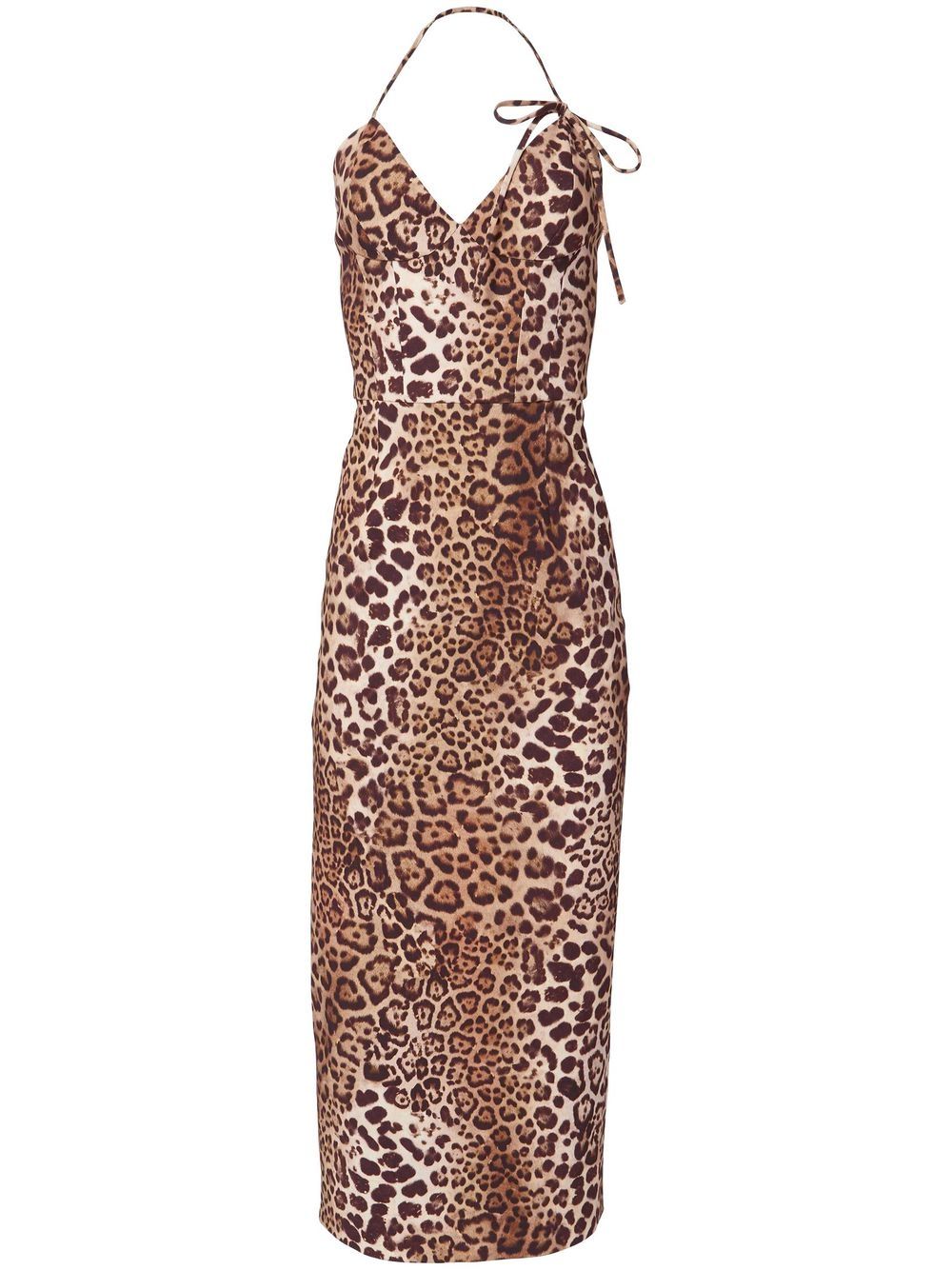 Carolina Herrera leopard print halterneck dress - Brown von Carolina Herrera