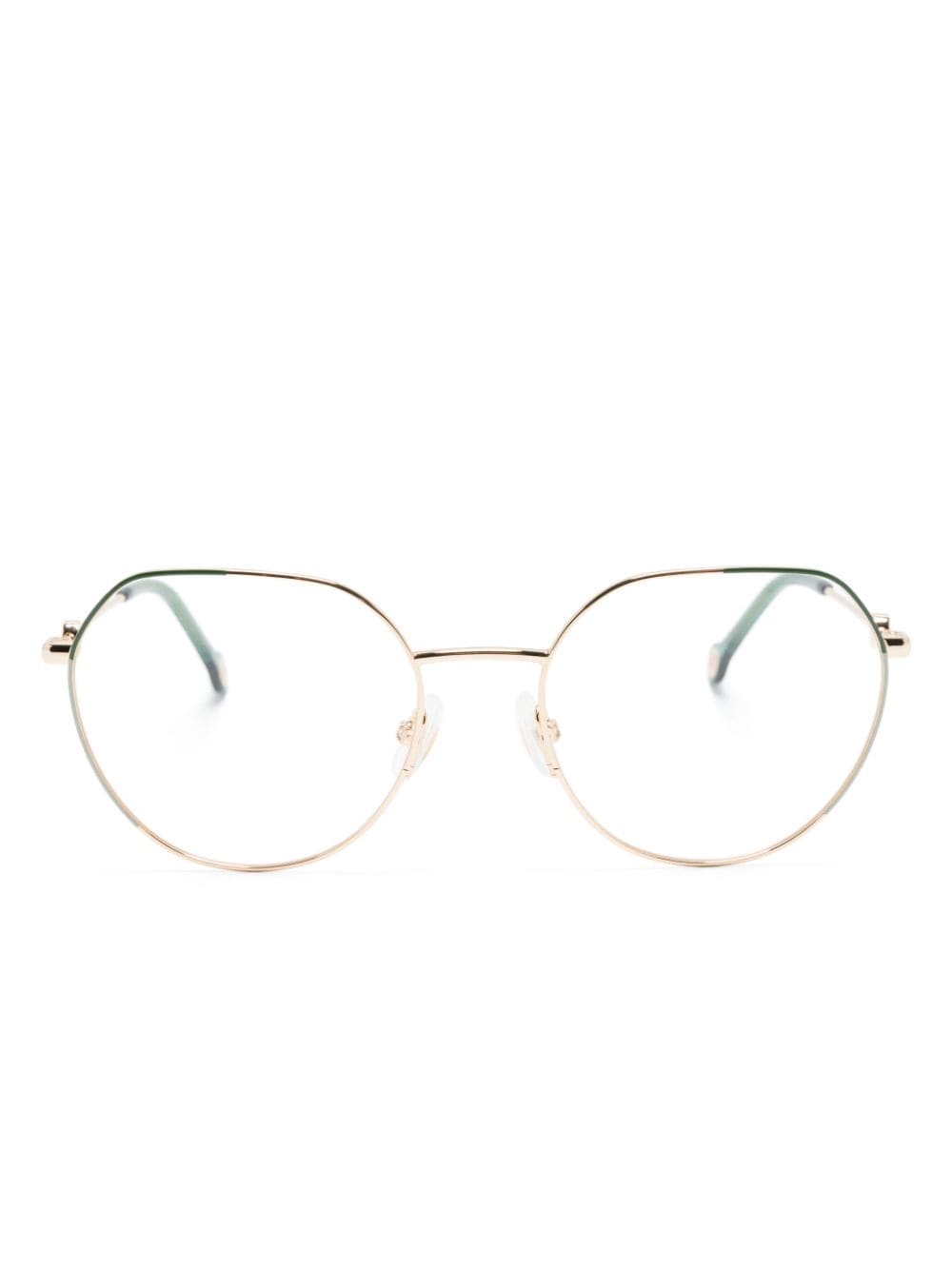 Carolina Herrera metallic round-frame glasses - Gold von Carolina Herrera