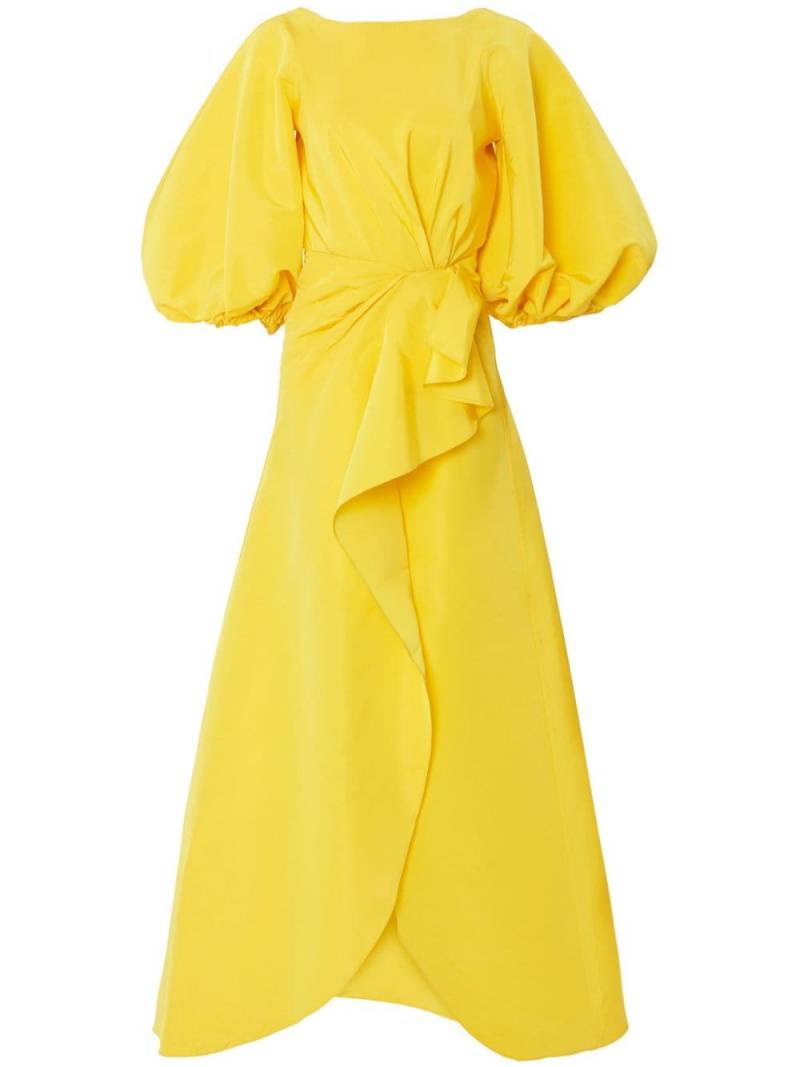 Carolina Herrera puff-sleeve sarong silk gown - Yellow von Carolina Herrera