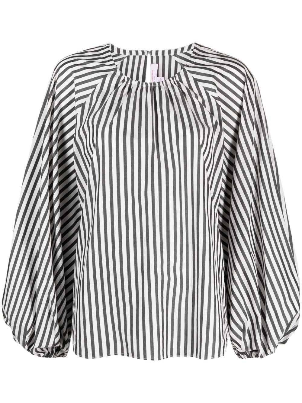 Carolina Herrera puff-sleeve striped cotton blouse - White von Carolina Herrera