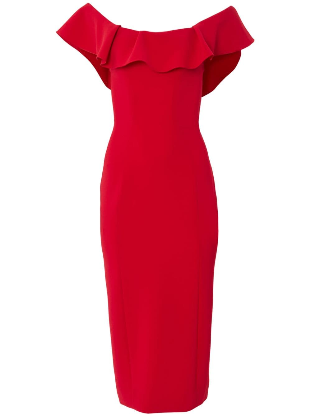 Carolina Herrera ruffle-detail sleeveless midi dress - Red von Carolina Herrera
