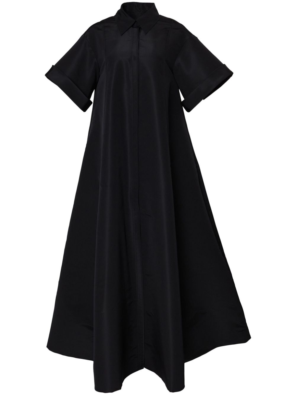 Carolina Herrera short-sleeve silk shirt gown - Black