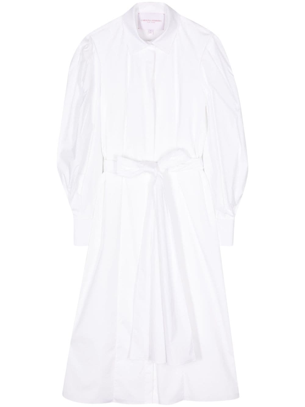 Carolina Herrera tied-waist cotton shirtdress - White von Carolina Herrera