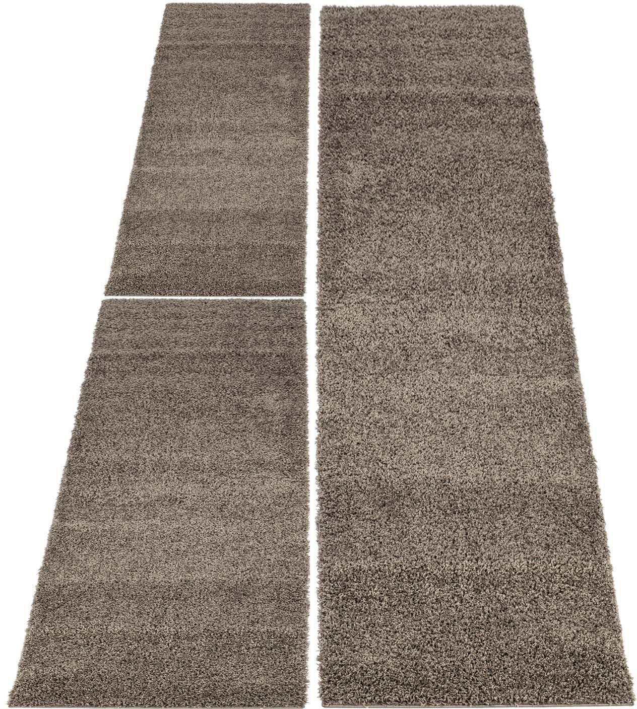 Carpet City Bettumrandung »Shaggi uni 500«, (3 tlg.) von Carpet City