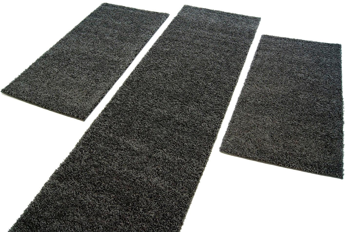 Carpet City Bettumrandung »Shaggi uni 500«, (3 tlg.) von Carpet City