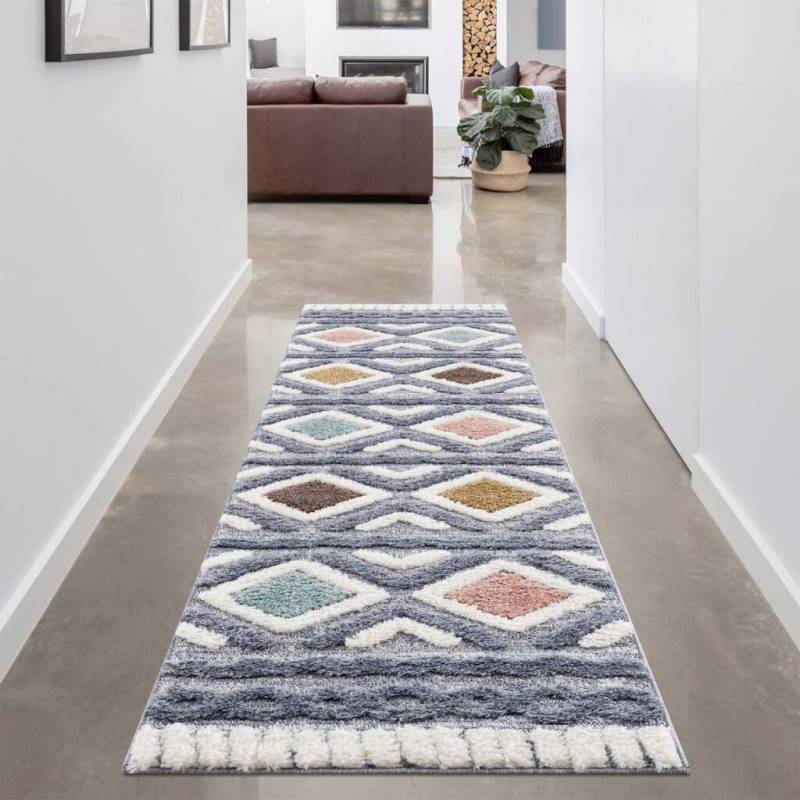 Carpet City Hochflor-Teppich »Focus 3382«, rechteckig, 20 mm Höhe, Boho-Teppich, Hochtief-Muster/ 3D-Effekt, für Wohnzimmer, Schlafzimmer von Carpet City