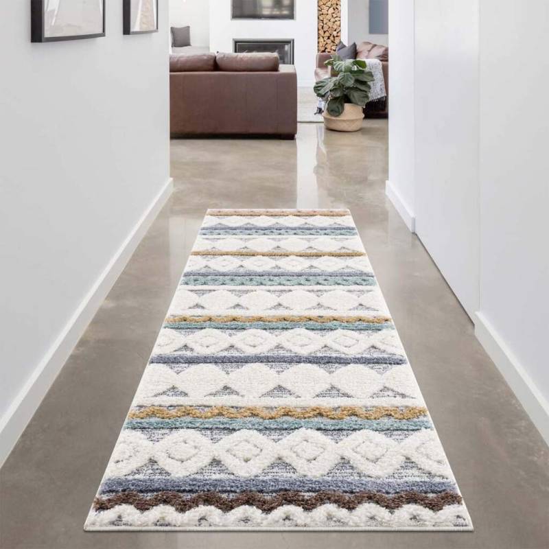 Carpet City Hochflor-Teppich »Focus 3013«, rechteckig, 20 mm Höhe, Läufer, Boho, Hochtief-Muster/ 3D-Effekt, für Wohnzimmer, Schlafzimmer von Carpet City